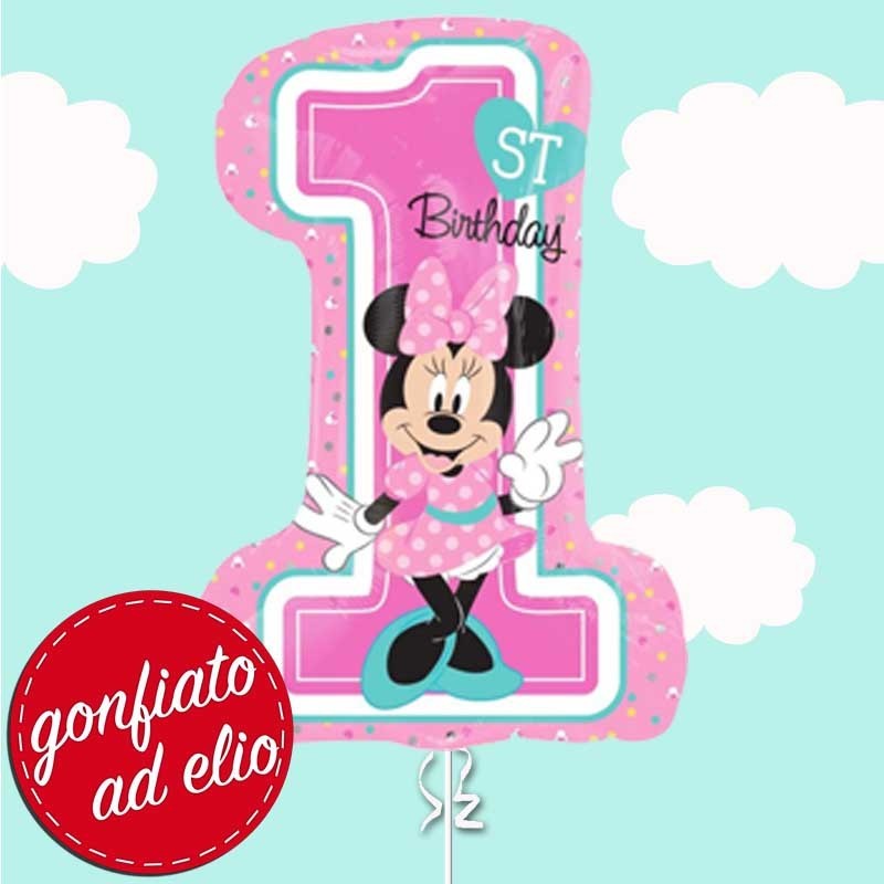 palloncino numero 1 minnie primo compleanno ad elio