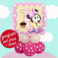 composizione palloncino baby minnie primo compleanno