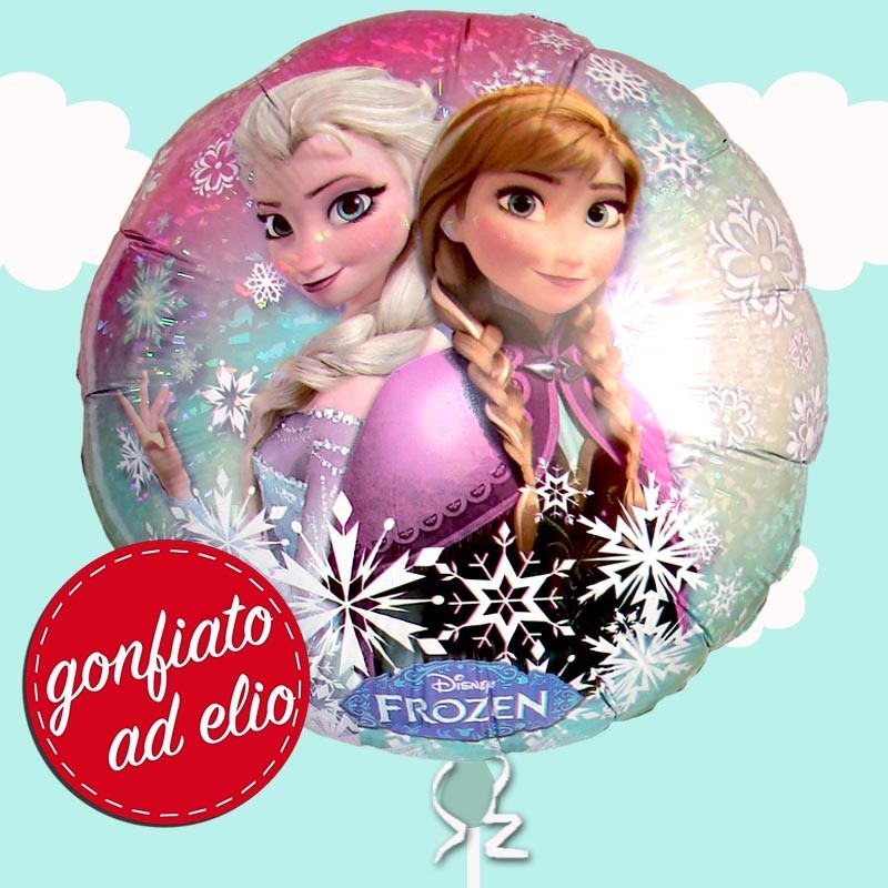 palloncino di Elsa e Anna in mylar gonfiato ad elio