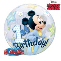 palloncino bubbole primo compleanno Mickey