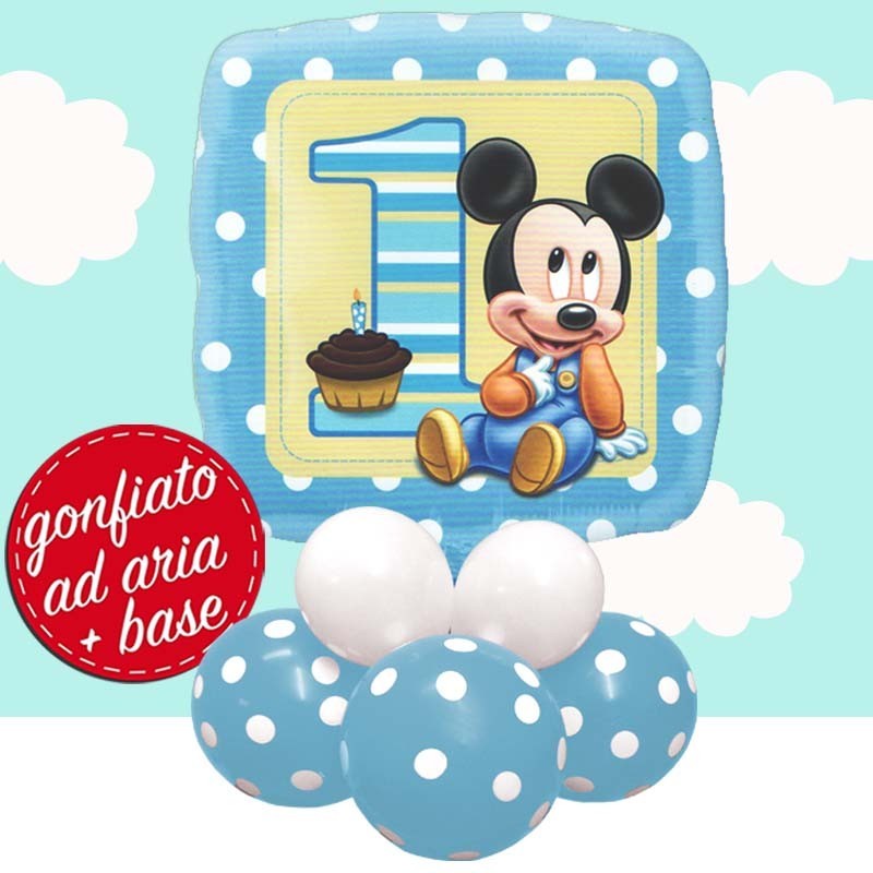 composizione palloncini baby topolino per il tavolo