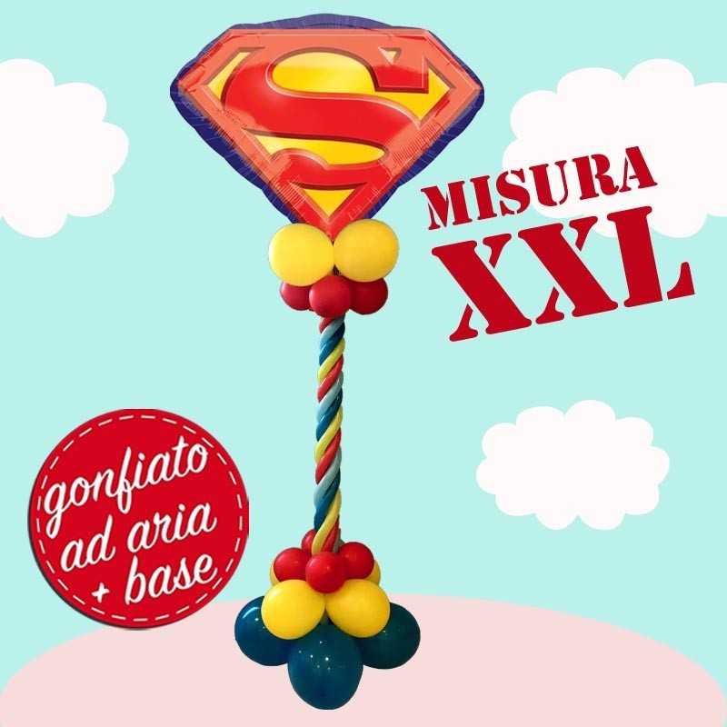 composizione maxi con palloncino emblema superman