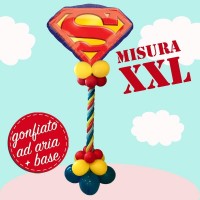 composizione maxi con palloncino emblema superman