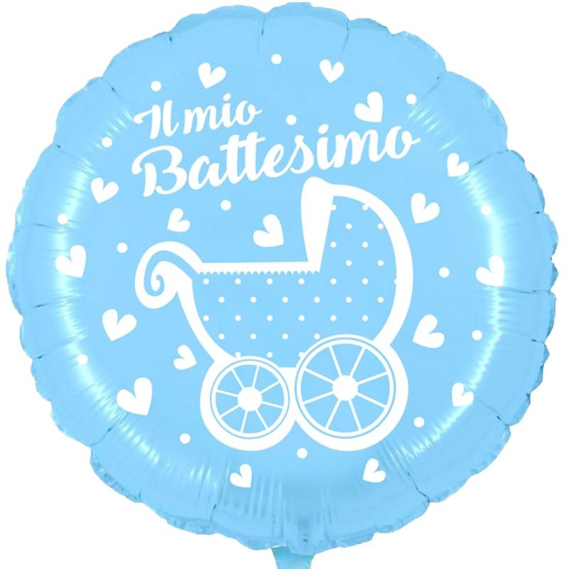 palloncino il mio battesimo celeste con carrozzina