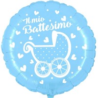 palloncino il mio battesimo celeste con carrozzina