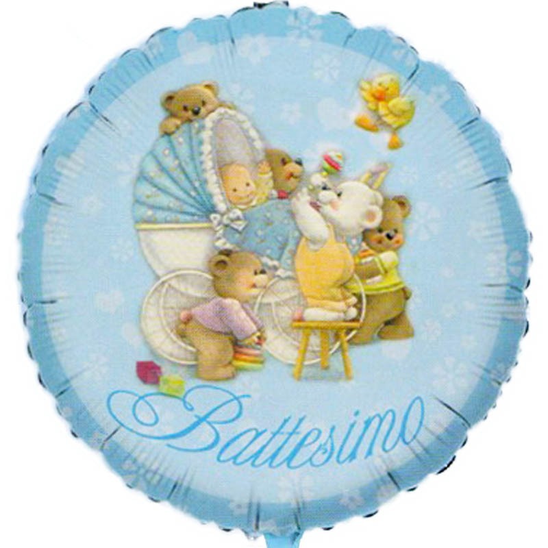 palloncino con piccoli orsetti battesimo bimbo