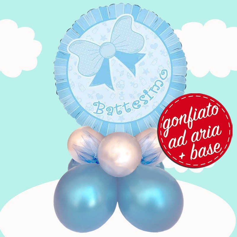 composizione tavolo battesimo celeste