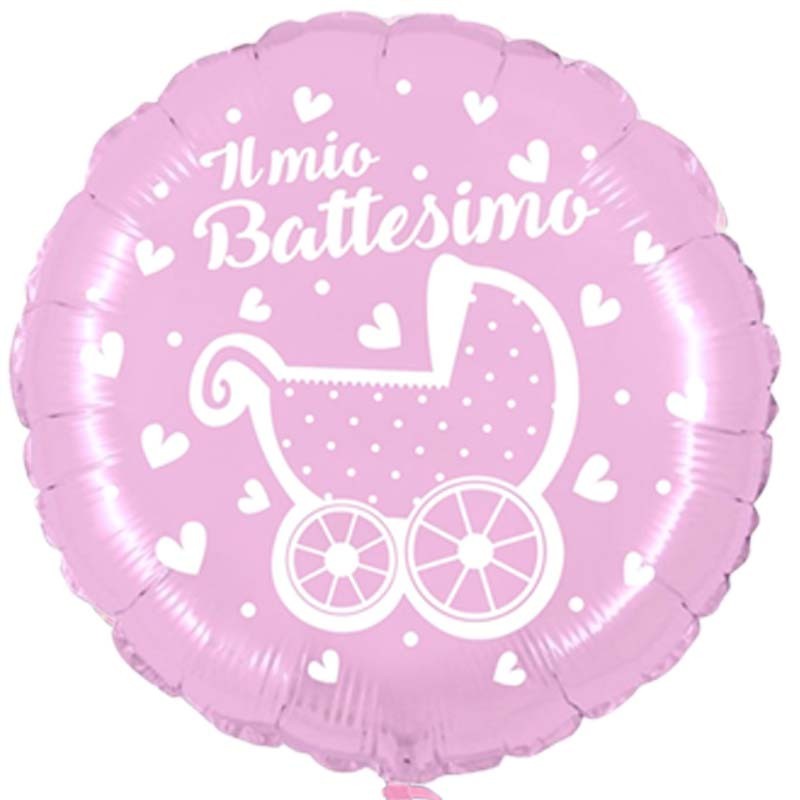 palloncino battesimo carrozzina bimba
