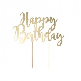 sopra torta happy birthday oro