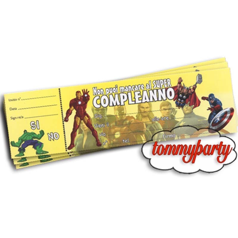 20 inviti festa Avengers