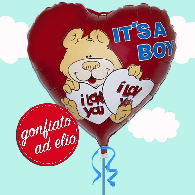 palloncino cuore rosso ad elio per nascita bimbo
