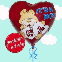 palloncino cuore rosso ad elio per nascita bimbo