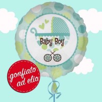 palloncino ad elio stampa baby boy verde acqua