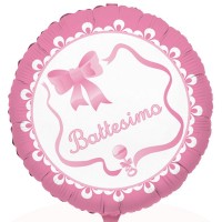 palloncino per battesimo di colore rosa