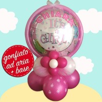 composizione palloncino it's a girl con base