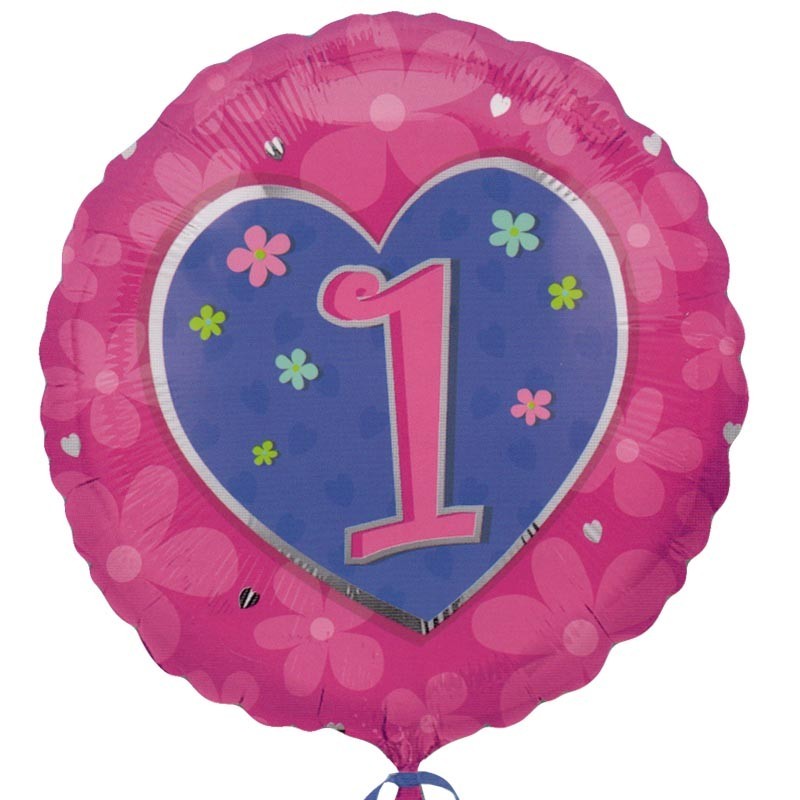 palloncino rotondo in mylar con numero 1