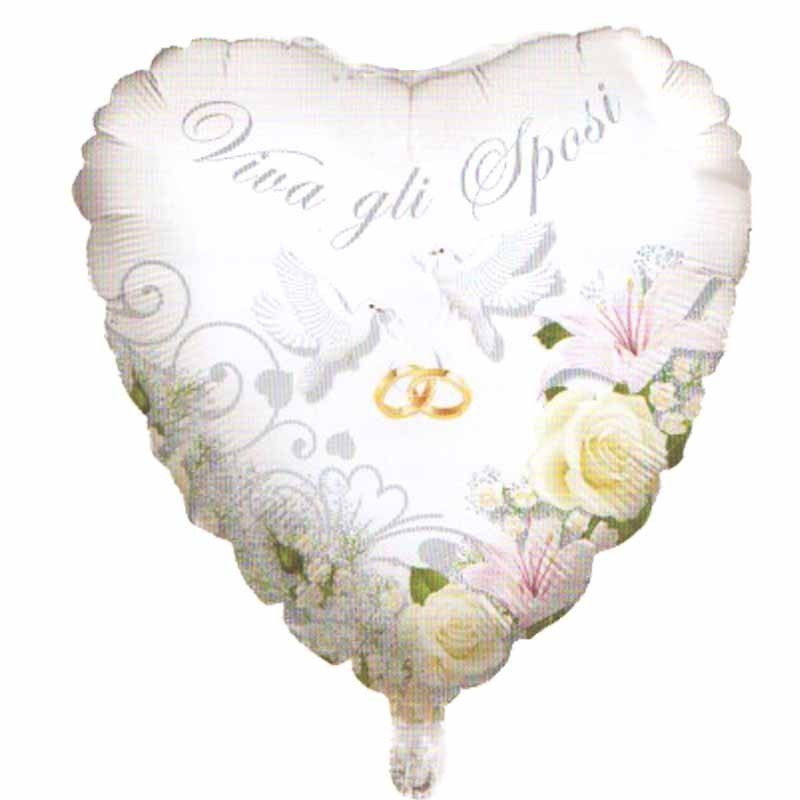 palloncino cuore viva gli sposi