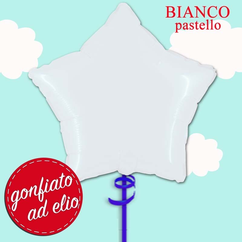 palloncino bianco stella 18 pollici ad elio