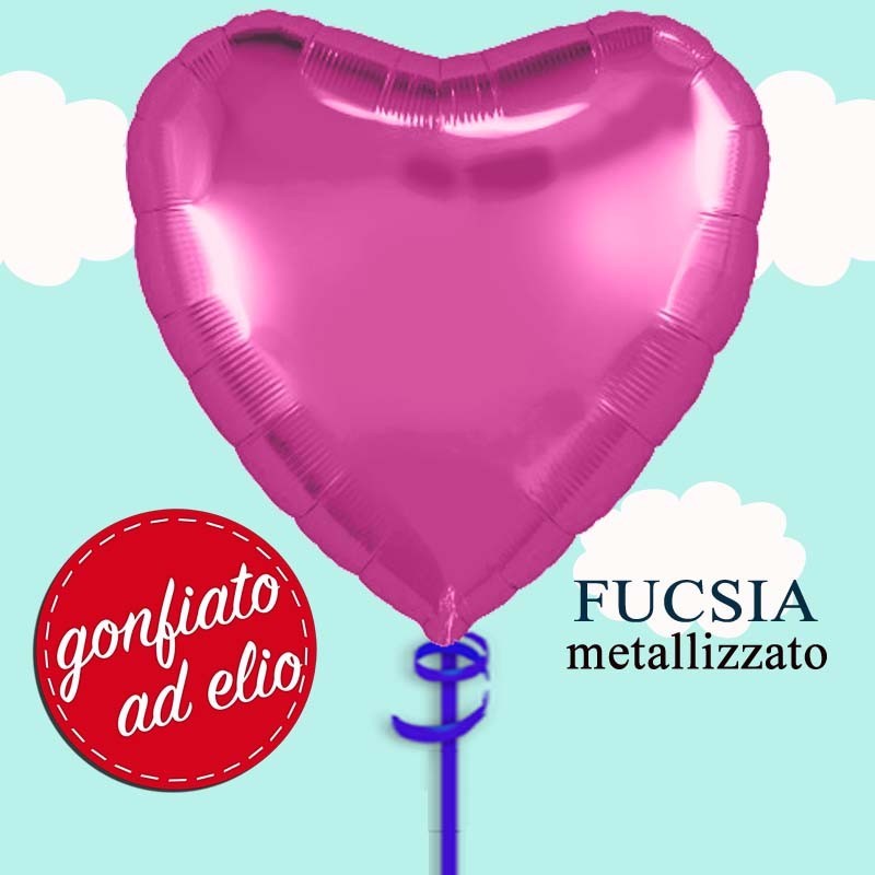 palloncino cuore fucsia ad elio