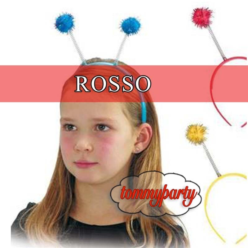 cerchietto pon pon rosso