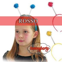 cerchietto pon pon rosso