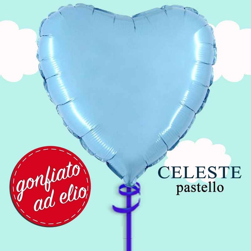palloncino cuore celeste ad elio