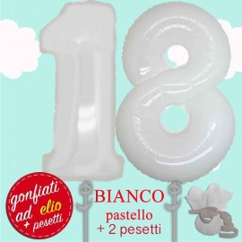 numero 18 palloncino maxi bianco ad elio Palermo