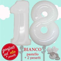 numero 18 palloncino maxi bianco ad elio Palermo numero 18 palloncino maxi bianco ad elio Palermo