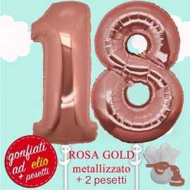 numero 18 rosa gold palloncino Palermo
