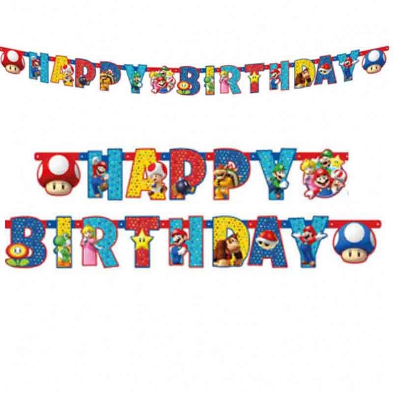 festone super Mario happy birthday