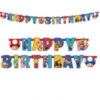 festone super Mario happy birthday
