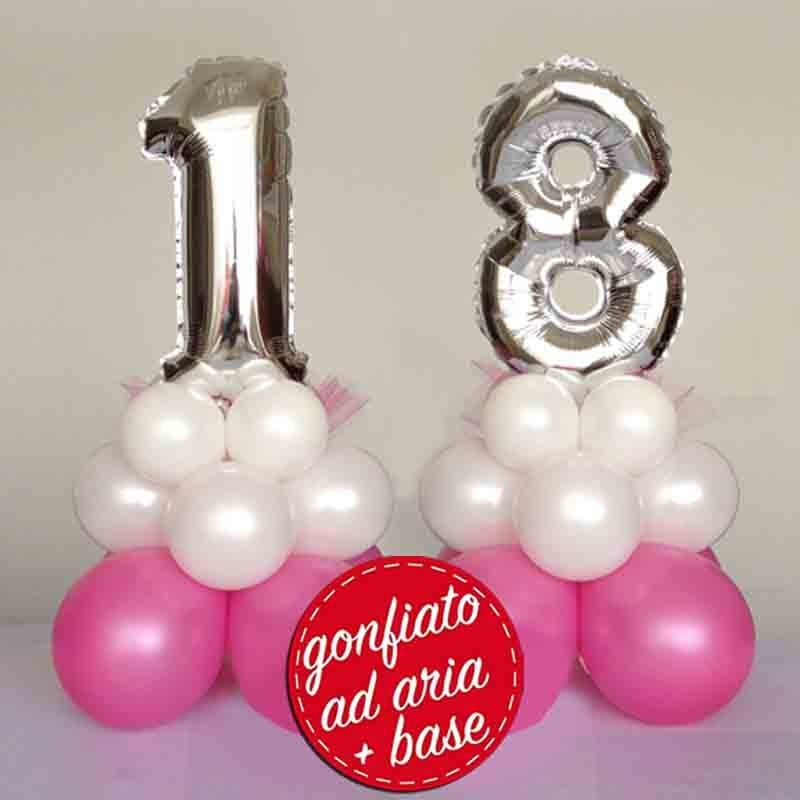 centrotavola numero 18 base rosa