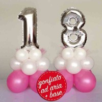 centrotavola numero 18 base rosa