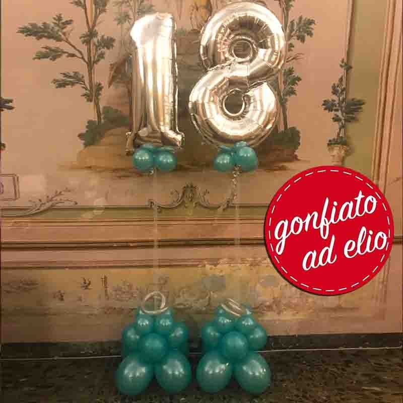 numero 18 argento e verde acqua