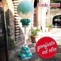 mongolfiera sposi verde acqua