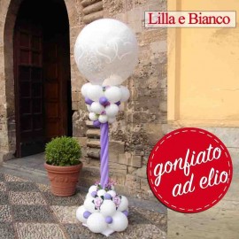 mongolfiera sposi lilla e bianco