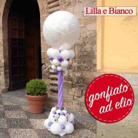 mongolfiera sposi lilla e bianco