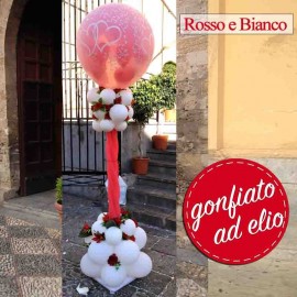 mongolfiera sposi rosso e bianco