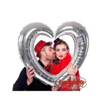 palloncino cuore cornice argento