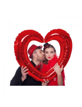 cornice cuore rosso metallizzato