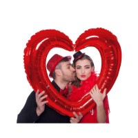 cornice cuore rosso metallizzato