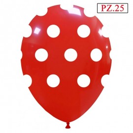 palloncino rosso a pois da 25 pezzi