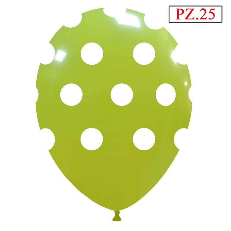 palloncino verde chiaro a pois da 25 pezzi