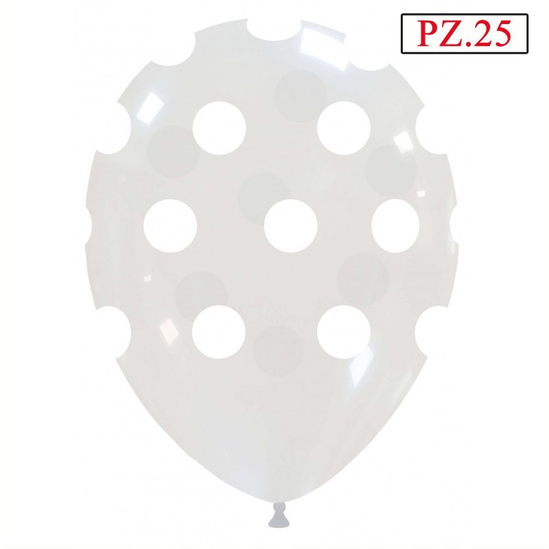 palloncini trasparenti a pois pezzi 25