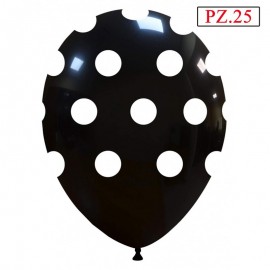 palloncino nero a pois bianco pz 25