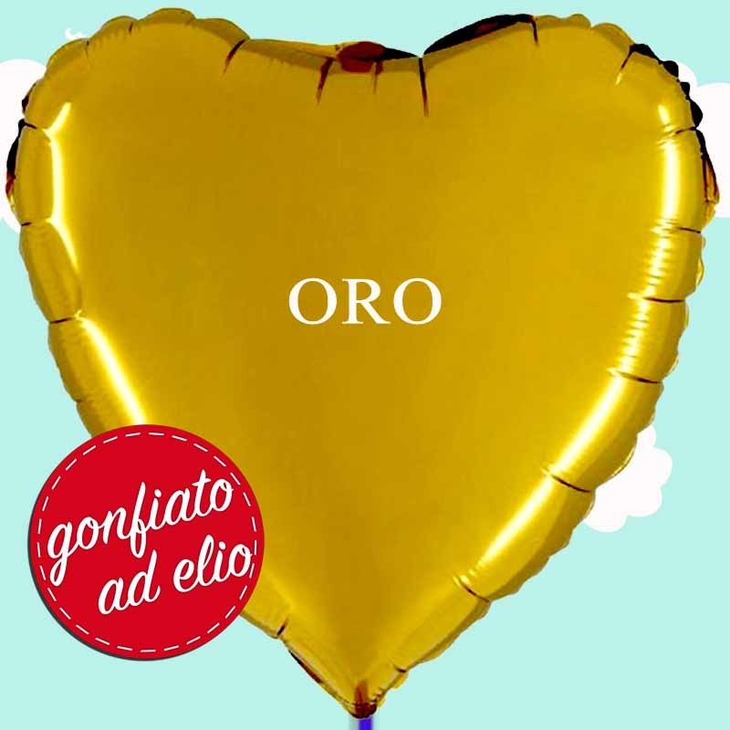 palloncino forma di cuore oro maxi ad elio