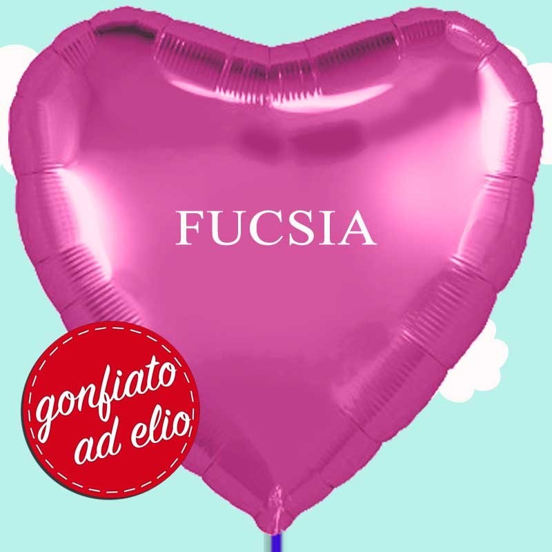 palloncino forma di cuore fucsia maxi ad elio
