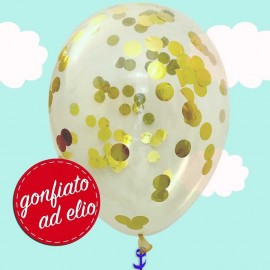palloncino con confetti oro metallizzato