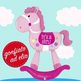palloncino gonfiato ad elio air walker cavallo a dondolo rosa