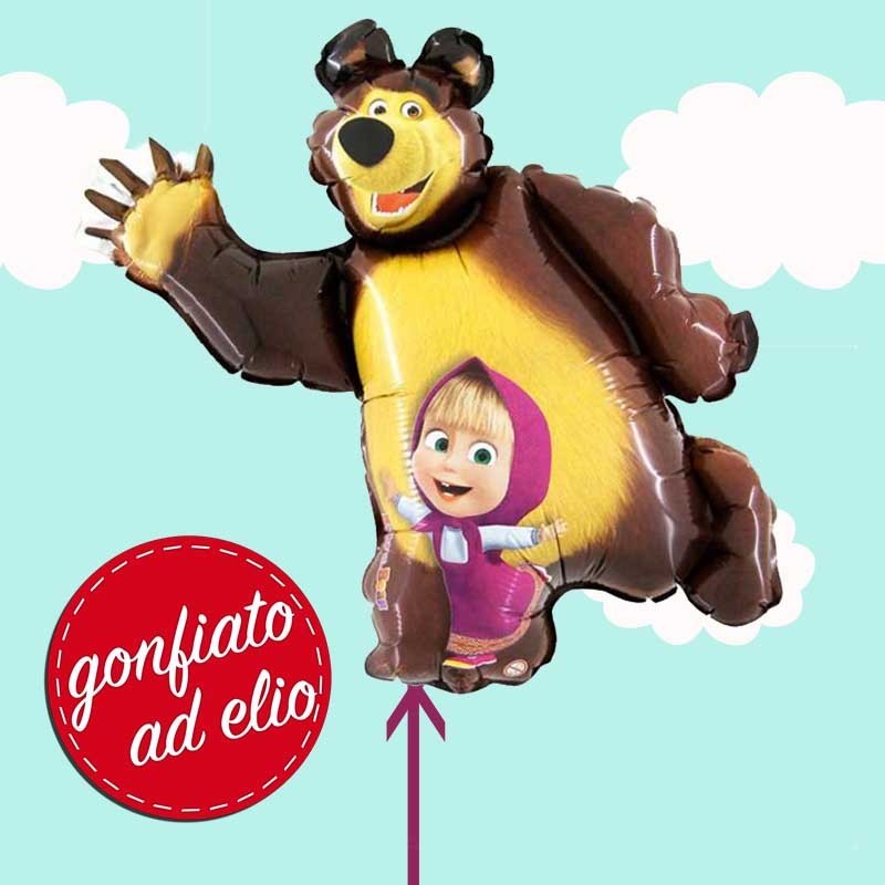 palloncino di orso di masha gonfiato ad elio